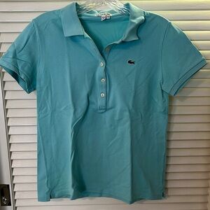 Lacoste Teal Women's Regular Fit Supple Petit Piqué
Polo. Size 40.